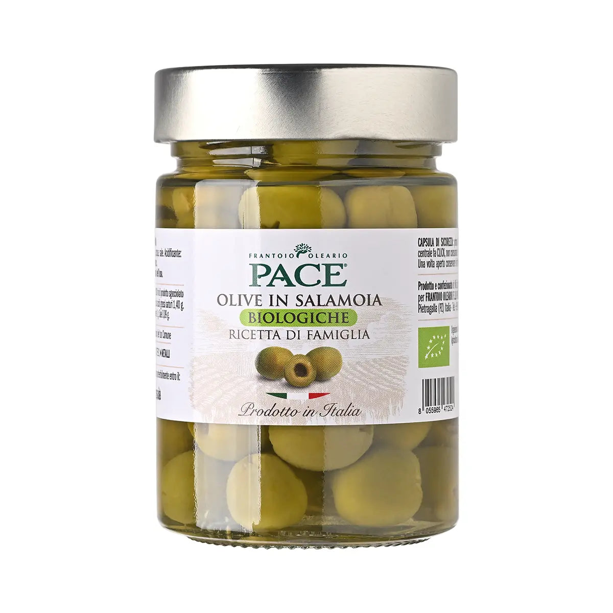 Olive Verdi Biologiche Denocciolate in Salamoia
